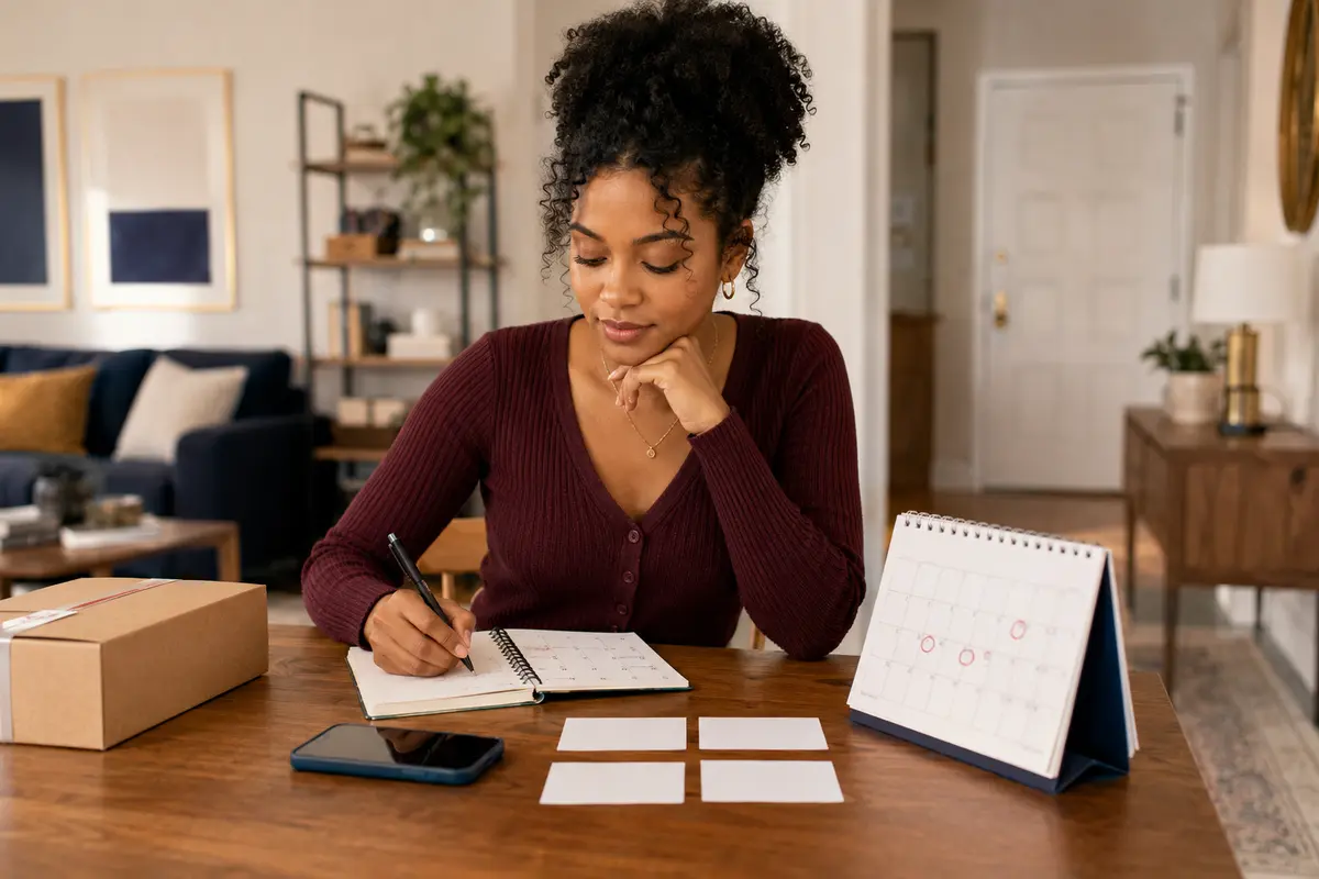 Woman tracking several buy now pay later installment dates